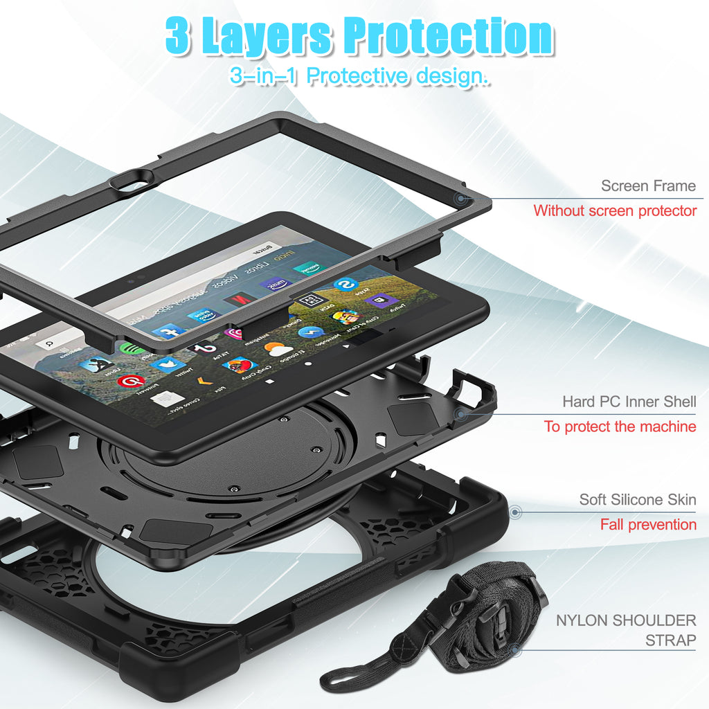 Pirate Box Kindle Fire HD8 2024 Military-grade Drop Protection Cover