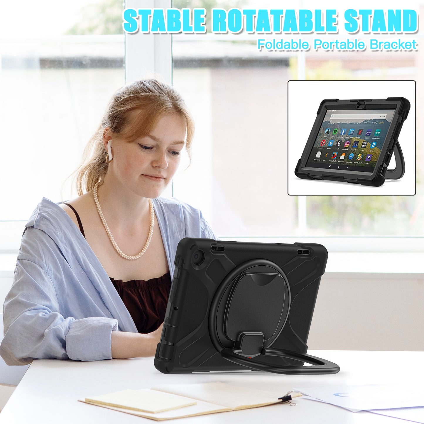 Pirate Box Kindle Fire HD8 2024 Military-grade Drop Protection Cover