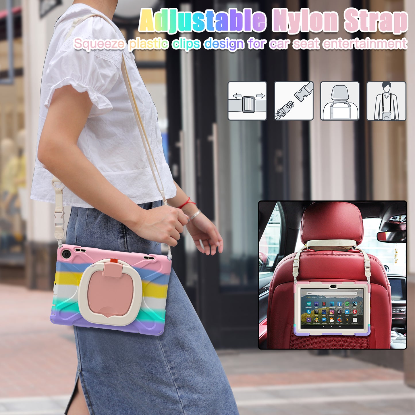 Pirate Box Kindle Fire HD8 Plus 2022 Military-grade Drop Protection Cover