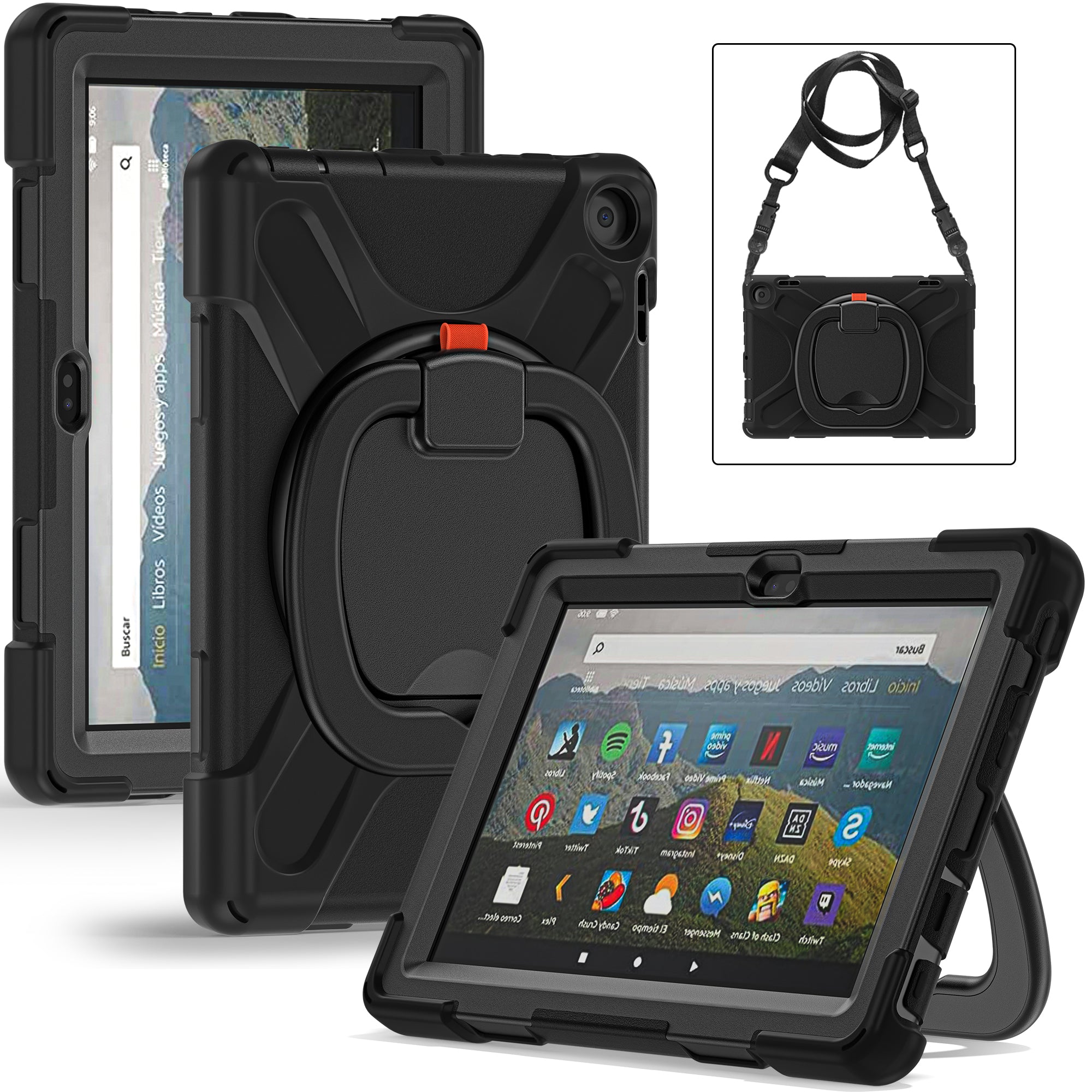 Pirate Box Kindle Fire HD8 Plus 2022 Military-grade Drop Protection Cover