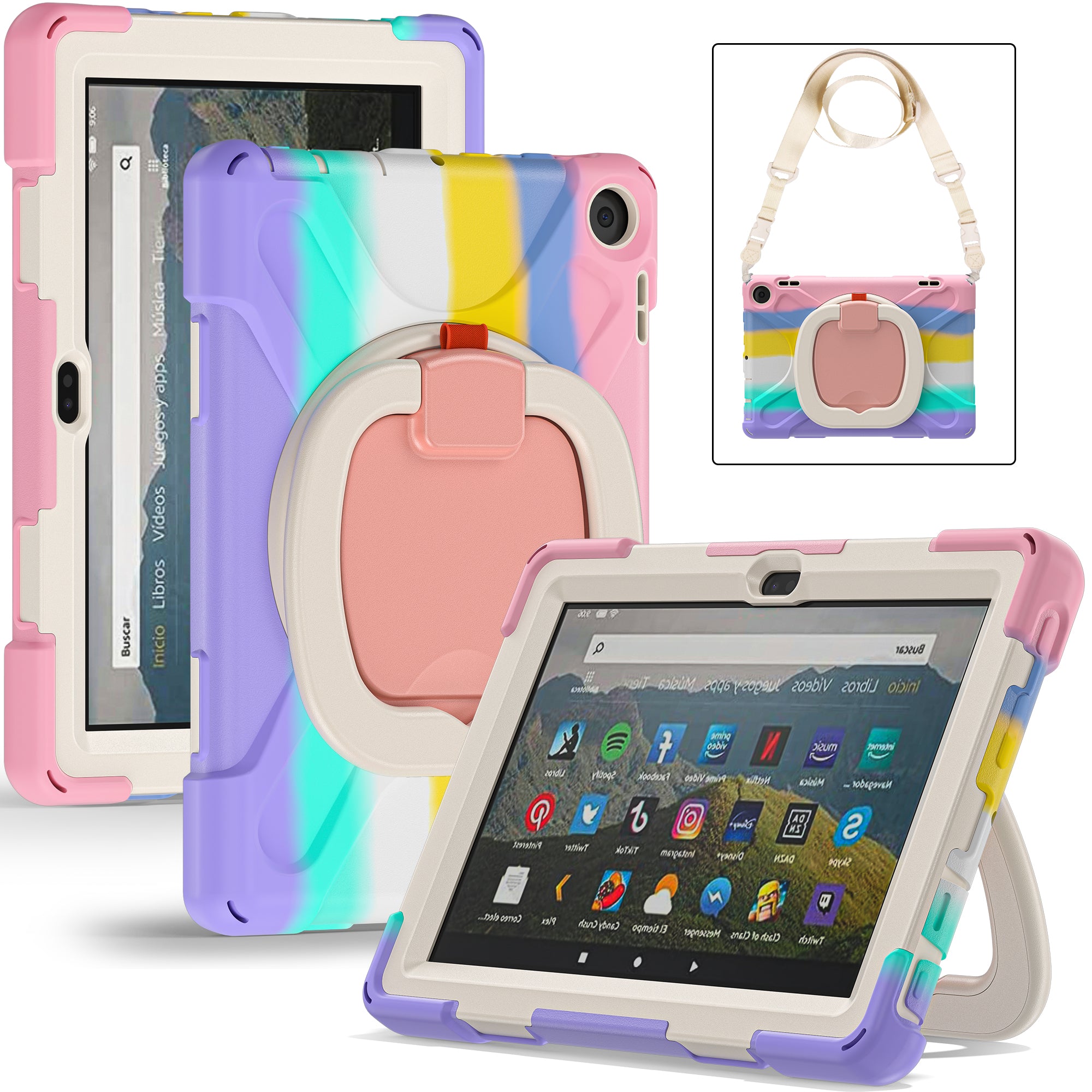Pirate Box Kindle Fire HD8 Plus 2022 Military-grade Drop Protection Cover