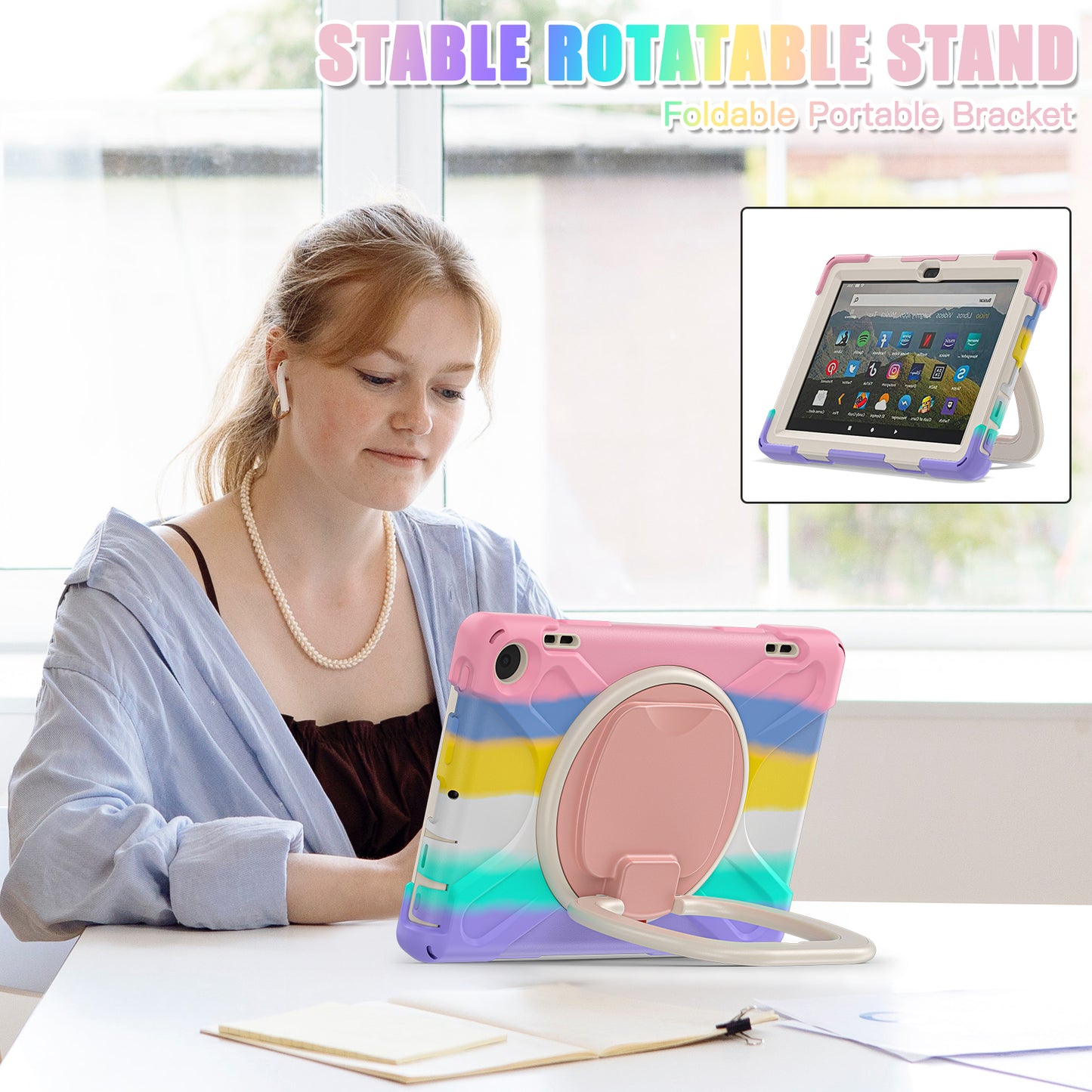 Pirate Box Kindle Fire HD8 Plus 2022 Military-grade Drop Protection Cover