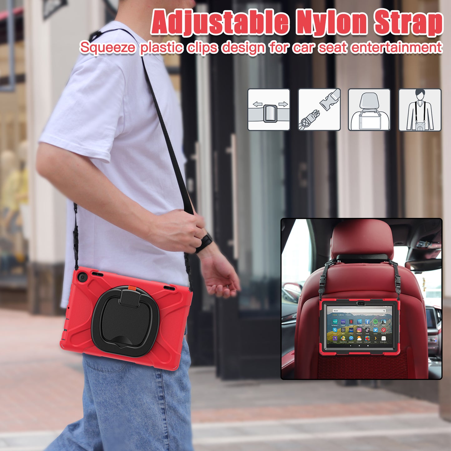 Pirate Box Kindle Fire HD8 Plus 2024 Military-grade Drop Protection Cover