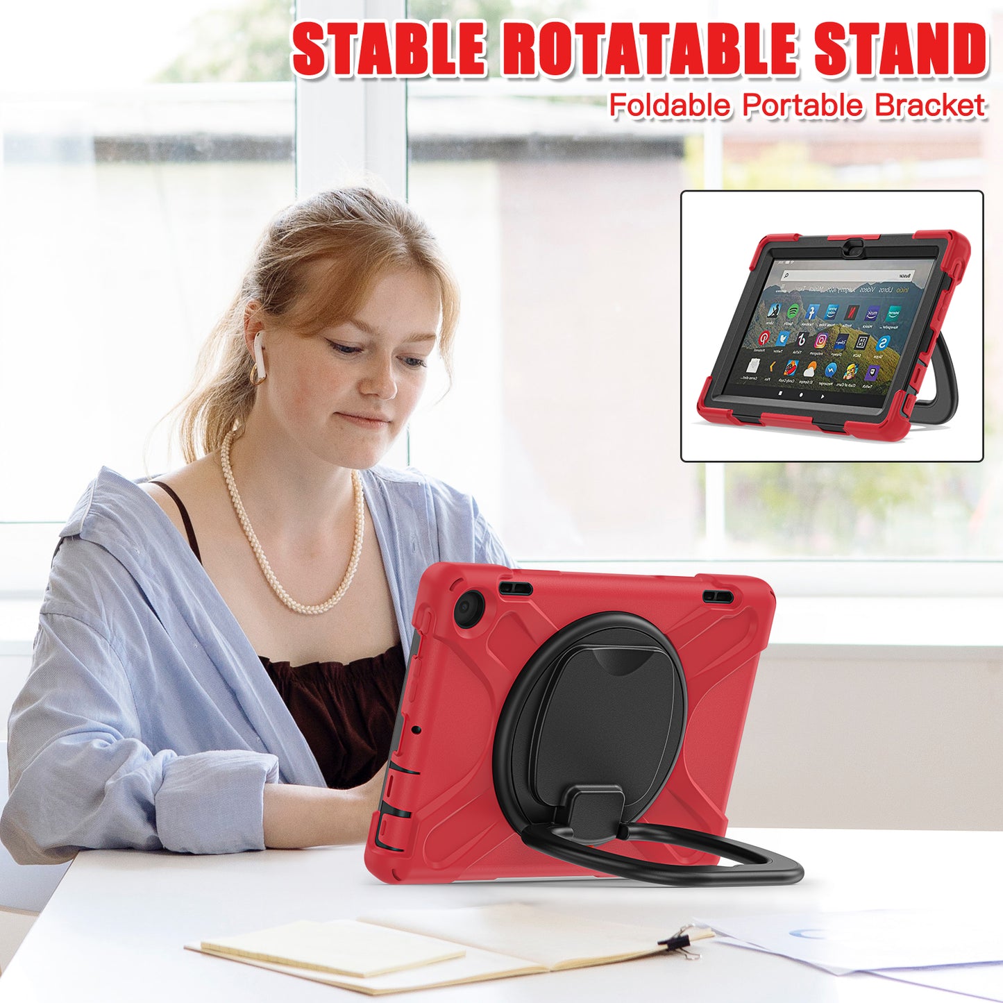 Pirate Box Kindle Fire HD8 Plus 2024 Military-grade Drop Protection Cover