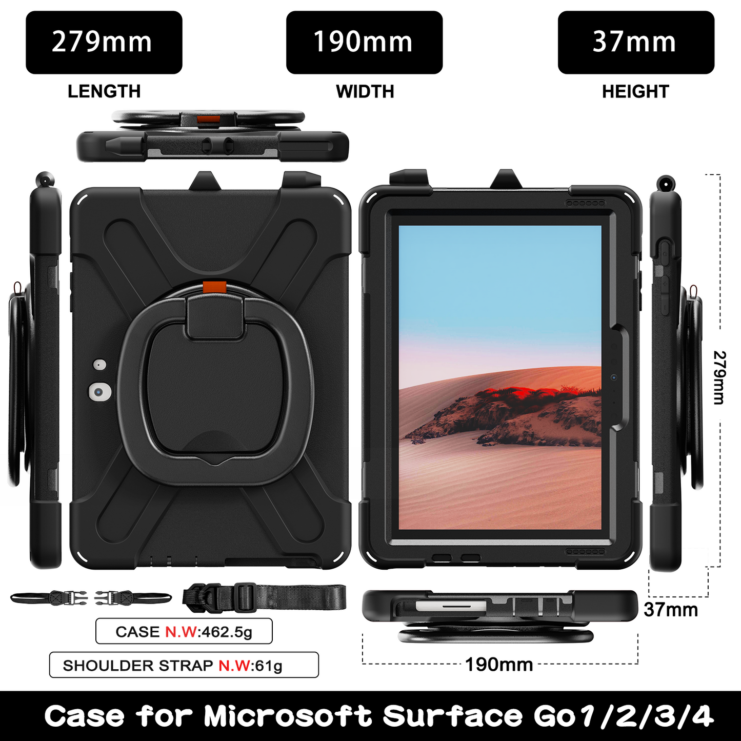 Pirate Box Surface Go 2018 Military-grade Drop Protection Cover