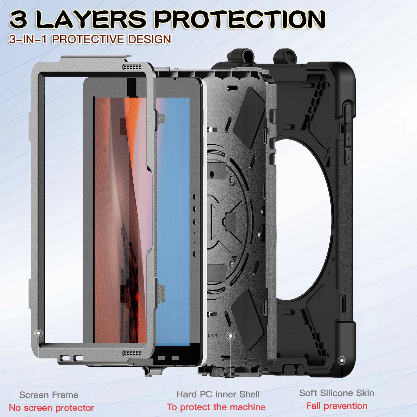 Pirate Box Surface Go 2018 Military-grade Drop Protection Cover