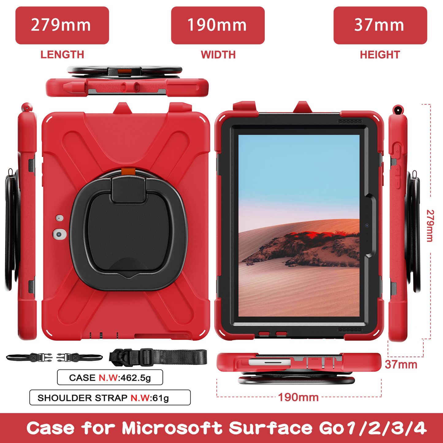 Pirate Box Surface Go 2020 Military-grade Drop Protection Cover