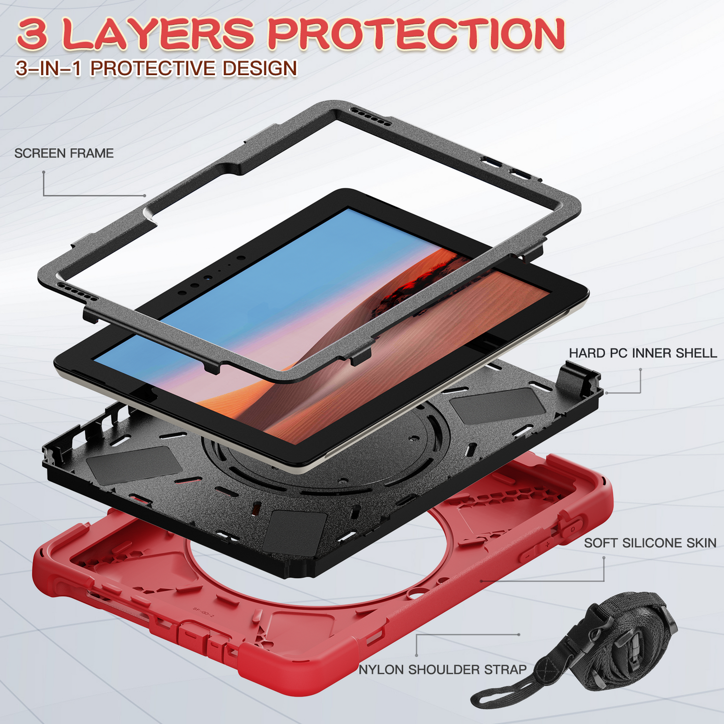 Pirate Box Surface Go 2020 Military-grade Drop Protection Cover
