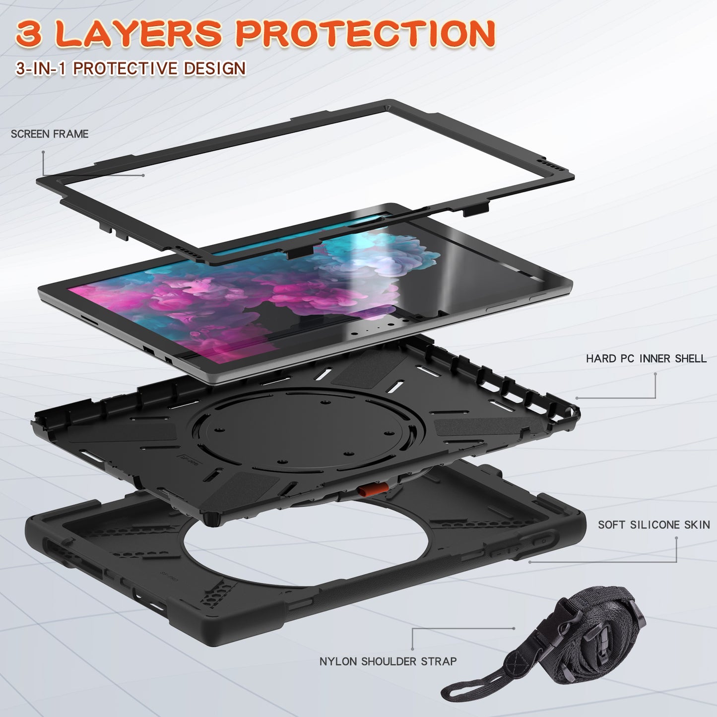 Pirate Box Surface Pro 6 Military-grade Drop Protection Cover