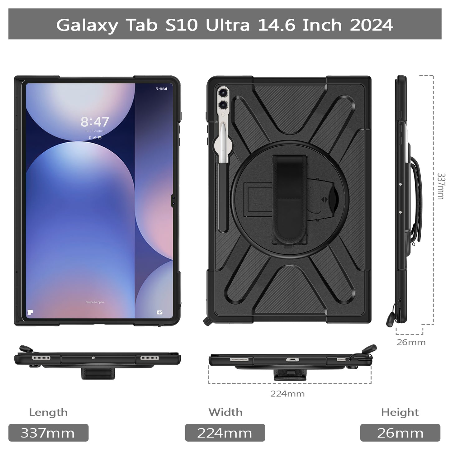 Pirate King Galaxy Tab S10 Ultra Case Heavy Duty Hybrid Protection