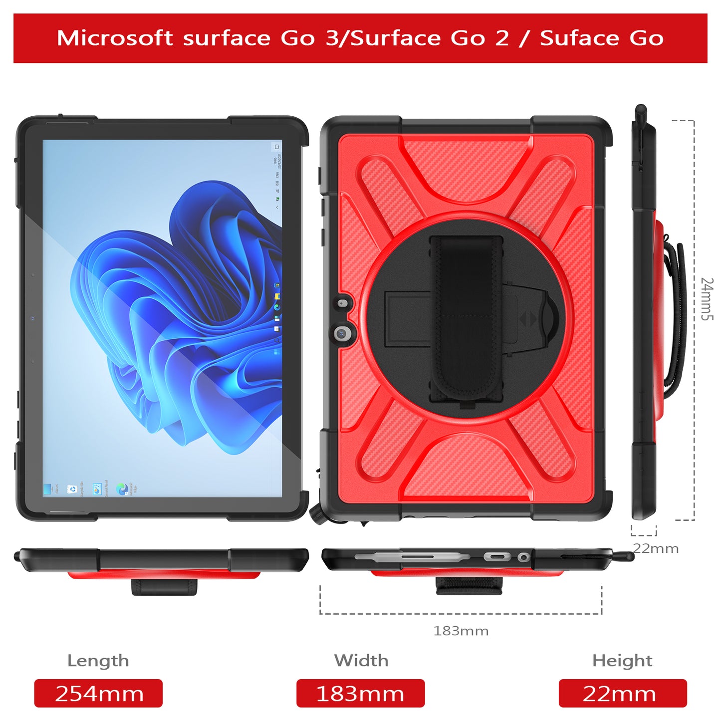 Pirate King Surface Go 2018 Case Heavy Duty Hybrid Protection