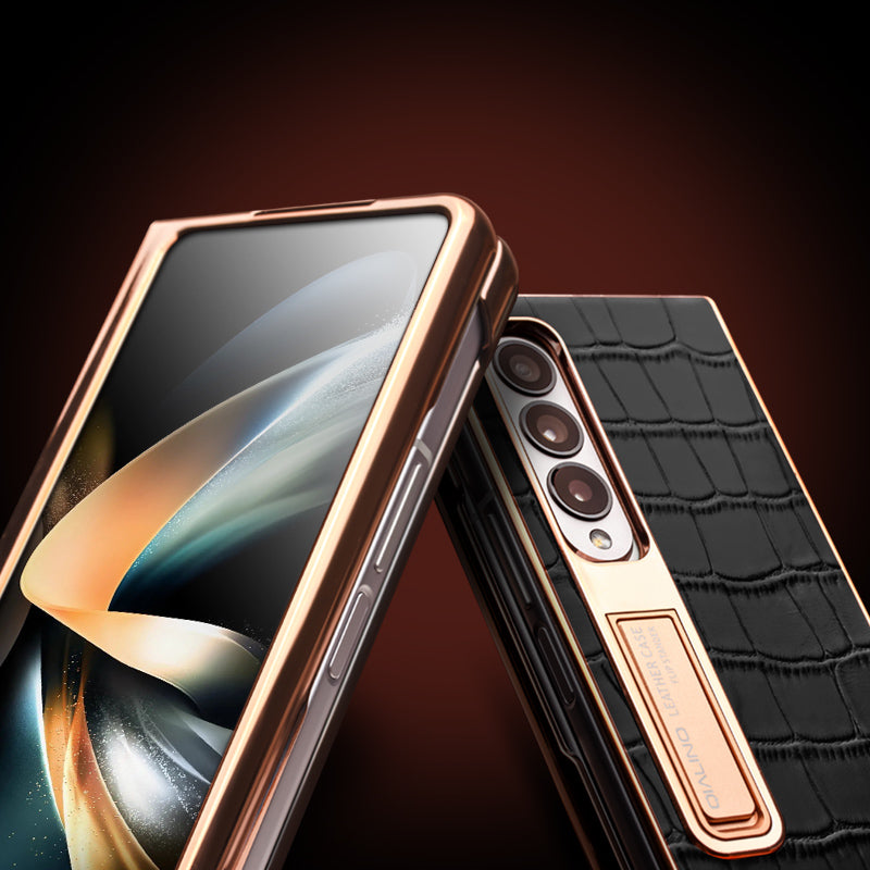 plated-hd-tempered-glass-crocodile-galaxy-z-fold4-genuine-leather-case-2