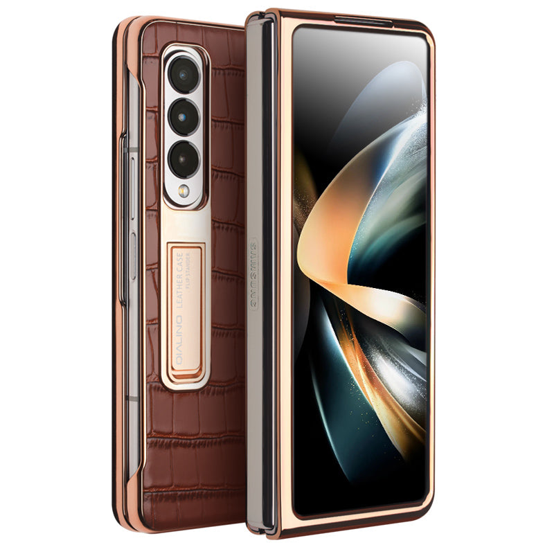 plated-hd-tempered-glass-crocodile-galaxy-z-fold6-genuine-leather-case_9