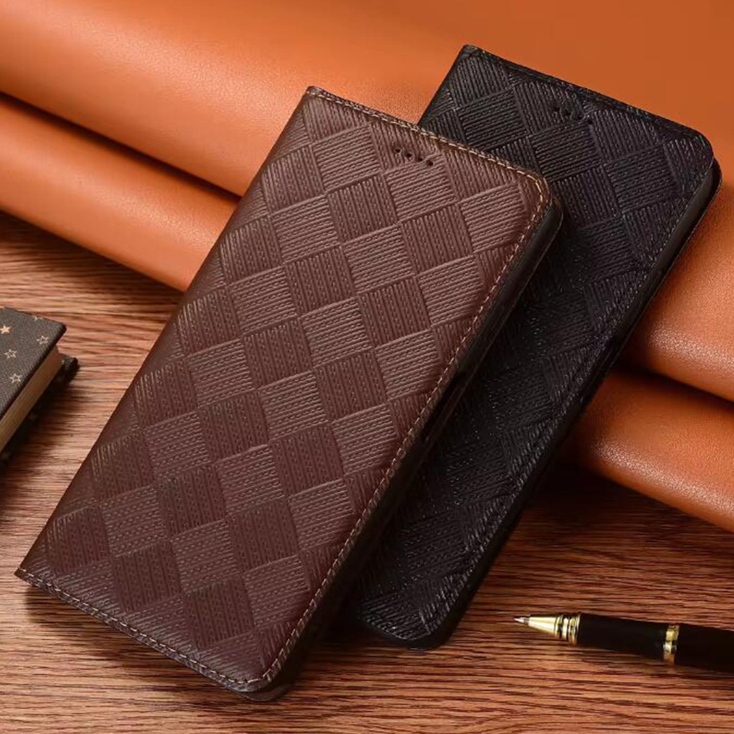 premium-flip-wallet-woven-iphone-17-pro-max-genuine-leather-case-7