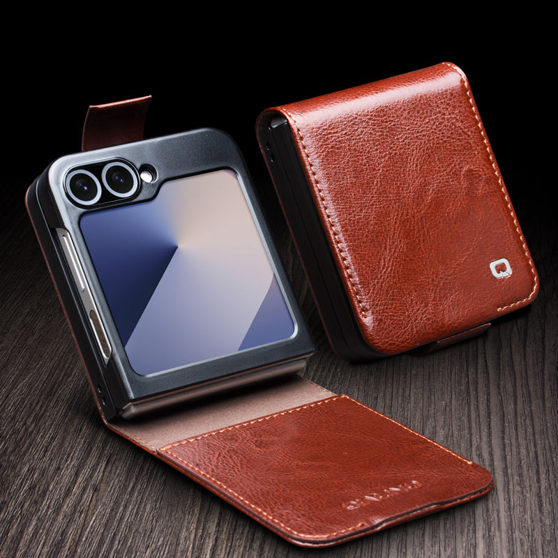 qialion-buckle-stand-real-leather-galaxy-z-flip6-wallet-case_5