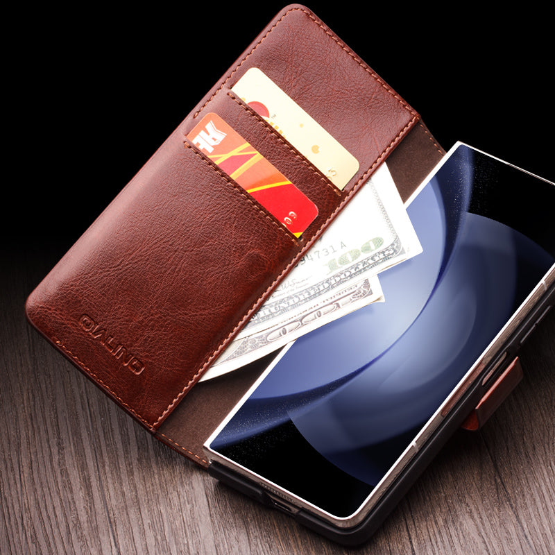 qialion-buckle-stand-real-leather-galaxy-z-fold5-wallet-case_3