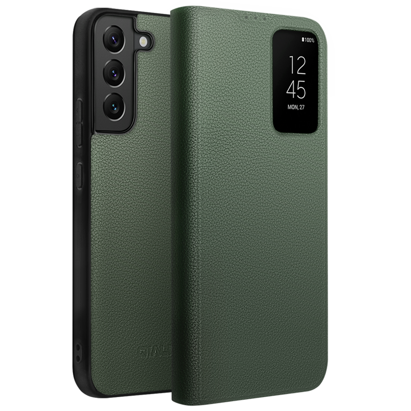 qialion-smart-ultra-slim-genuine-leather-galaxy-s22-flip-case_1