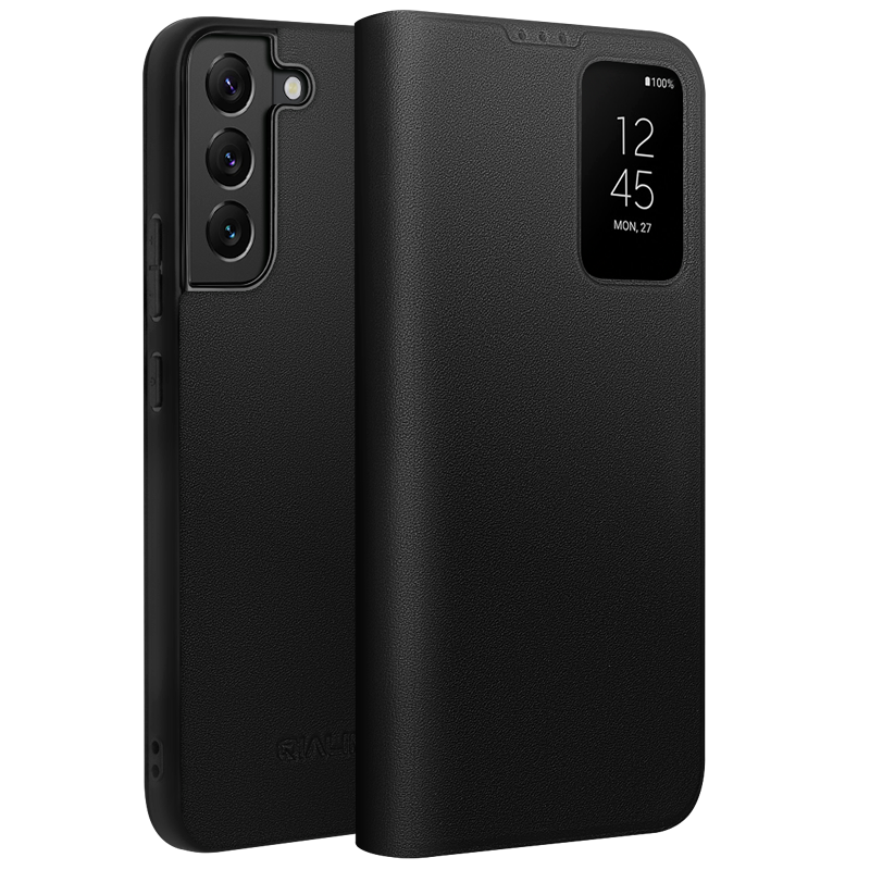 qialion-smart-ultra-slim-genuine-leather-galaxy-s22-flip-case_2