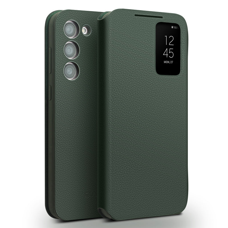 qialion-smart-ultra-slim-genuine-leather-galaxy-s23-flip-case_2