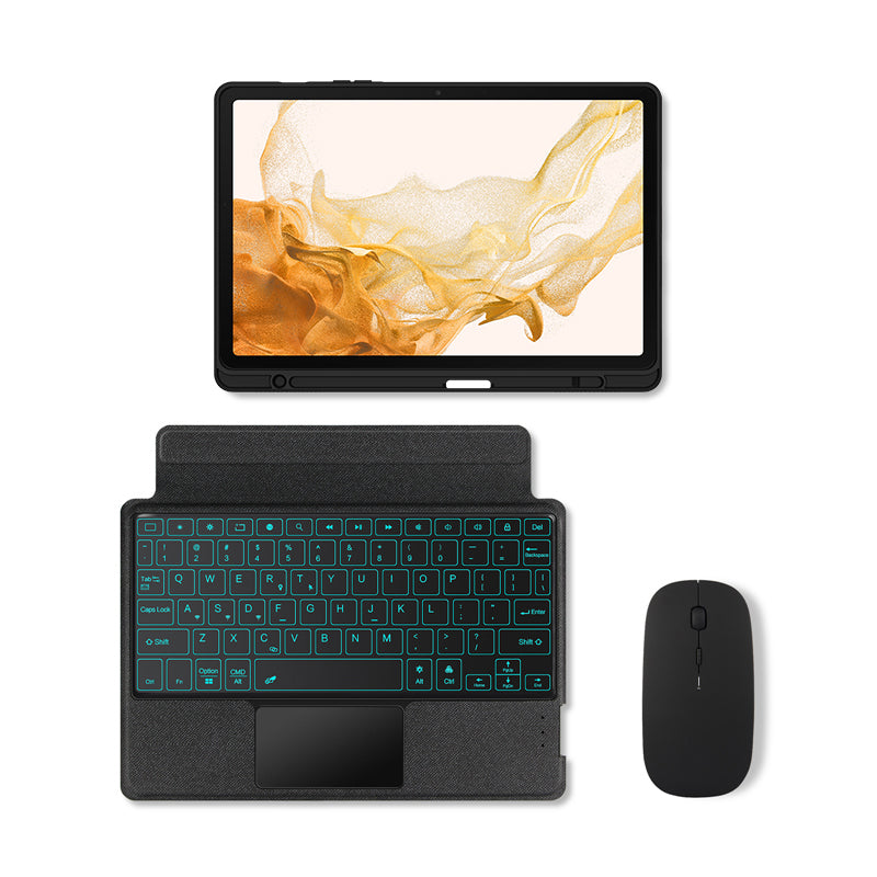 Split Hem Stand Galaxy Tab S8 Keyboard Case Touchpad Backlit