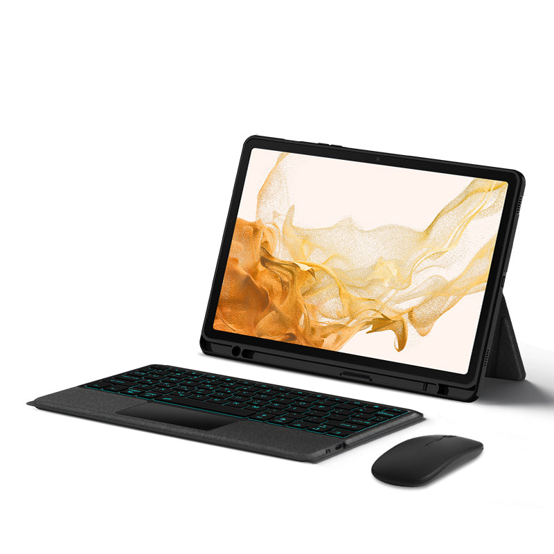 Split Hem Stand Galaxy Tab S8 Keyboard Case Touchpad Backlit