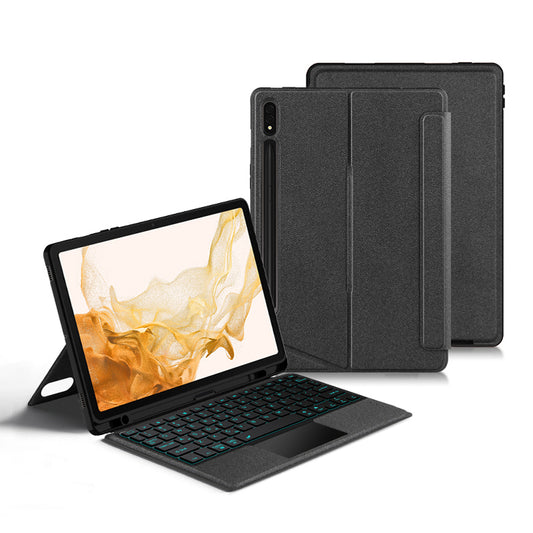 Split Hem Stand Galaxy Tab S8 Keyboard Case Touchpad Backlit