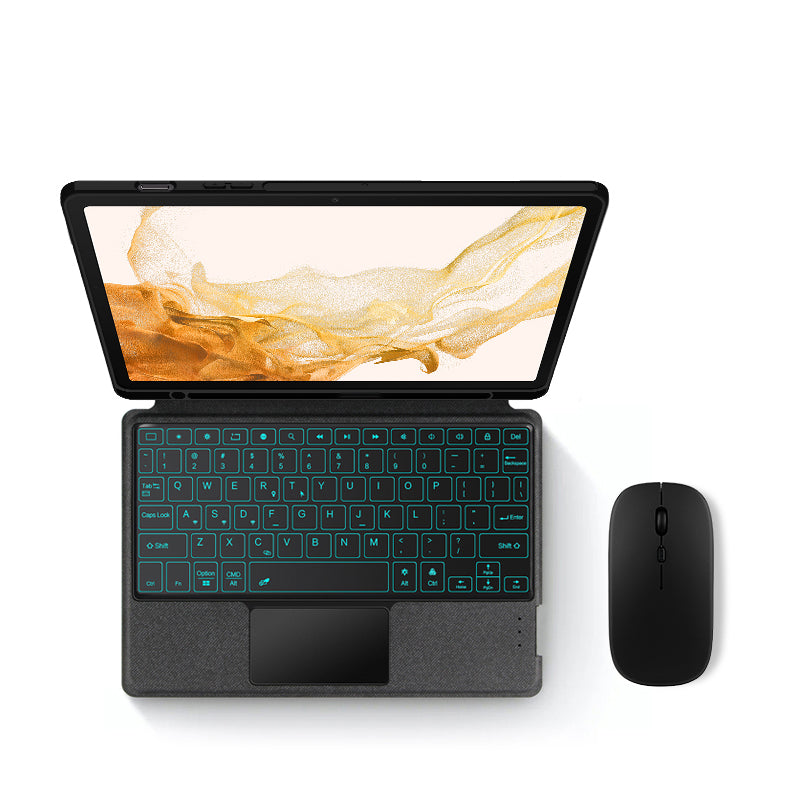 Split Hem Stand Galaxy Tab S8 Keyboard Case Touchpad Backlit