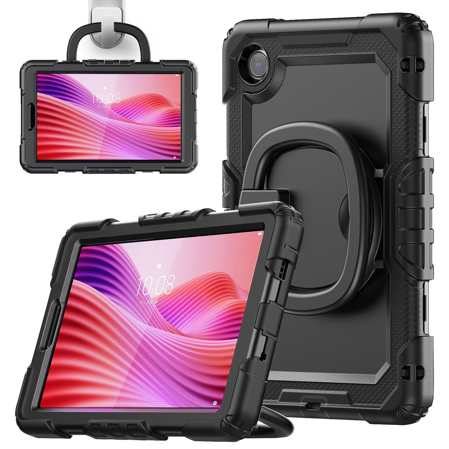 Tough Box Folding Handle Grip Lenovo Tab One Case Rotating Stand