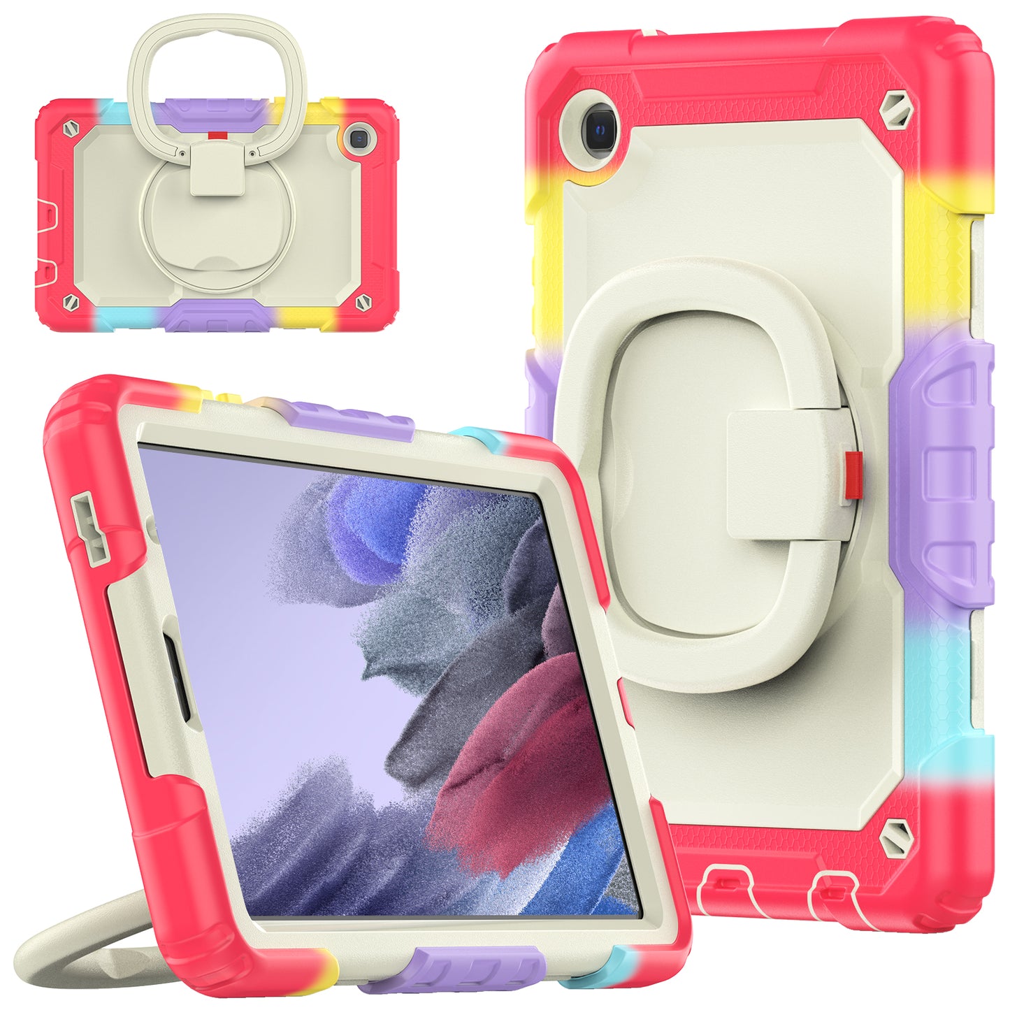 Tough Box Shoulder Strap Galaxy Tab A7 Lite Case Hook Rotating Stand