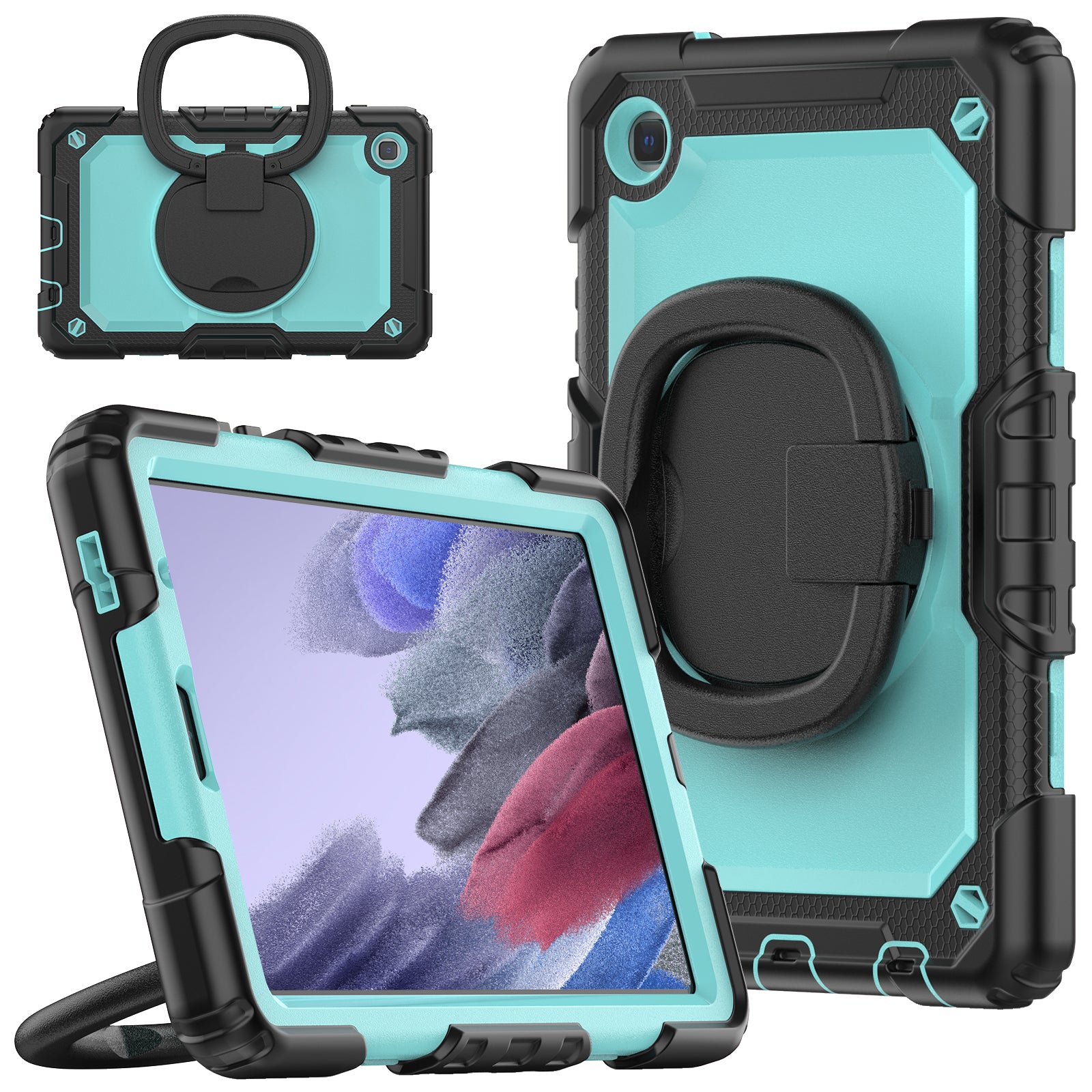Tough Box Shoulder Strap Galaxy Tab A7 Lite Case Hook Rotating Stand
