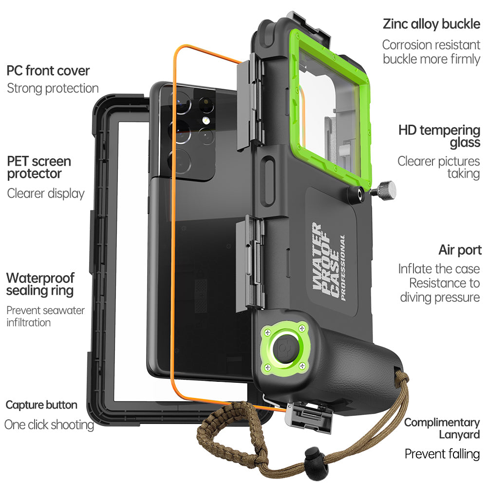 Apple iPhone 15 Pro Case Waterproof Diving 50ft Brick Stand V2.0