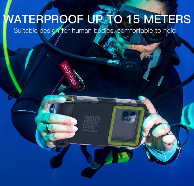 Apple iPhone 15 Pro Case Waterproof Diving 50ft Brick Stand V2.0
