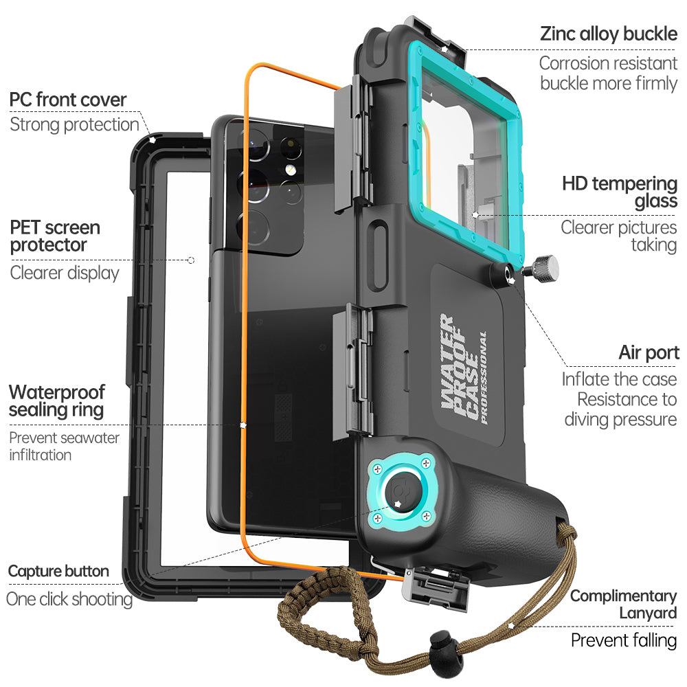 Samsung Galaxy S10 Plus Case Waterproof Diving 50ft Brick Stand V2.0