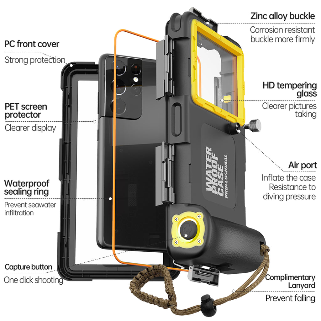Apple iPhone 16e Case Waterproof Diving 50ft Brick Stand V2.0