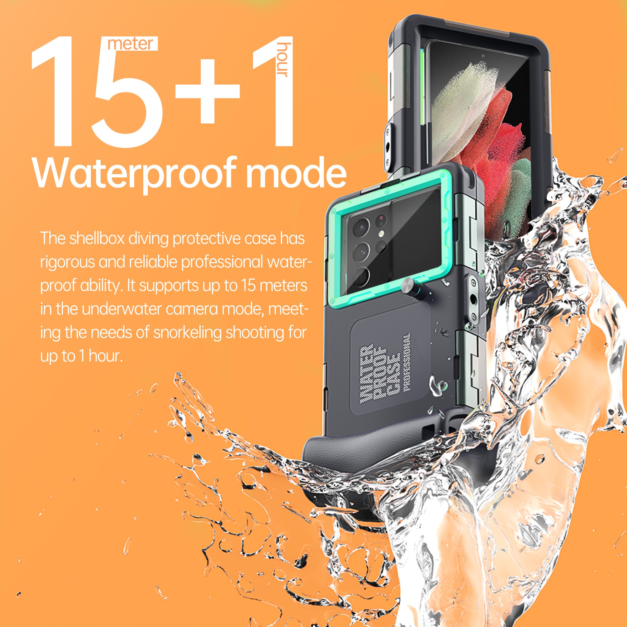 Samsung Galaxy S25 Edge Case Waterproof Diving 50ft Brick Stand V2.0