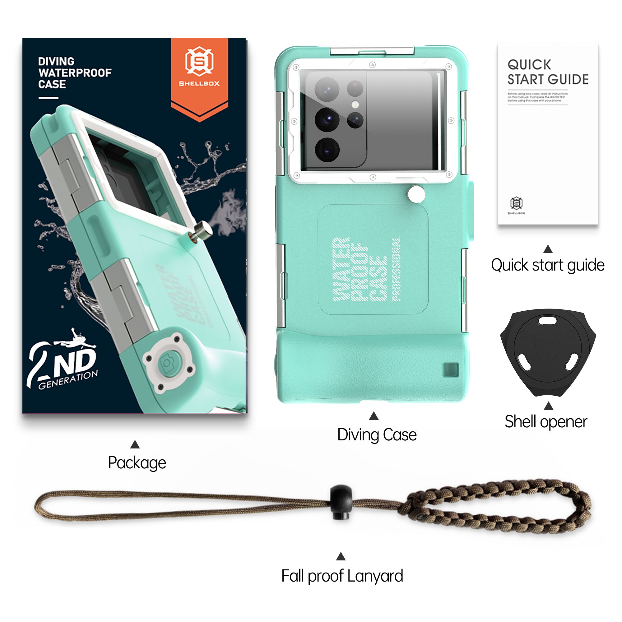 Samsung Galaxy S22 Plus Case Waterproof Diving 50ft Brick Stand V2.0