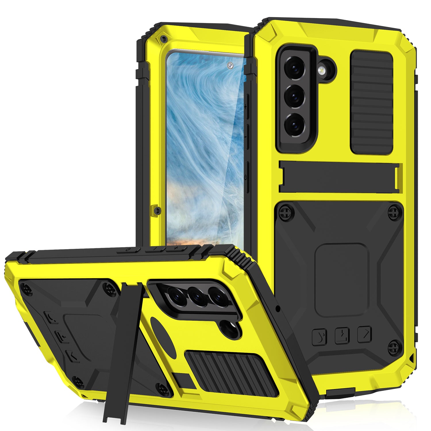Samsung Galaxy S21 FE Case Metal Stand 3-Defenses V1.0