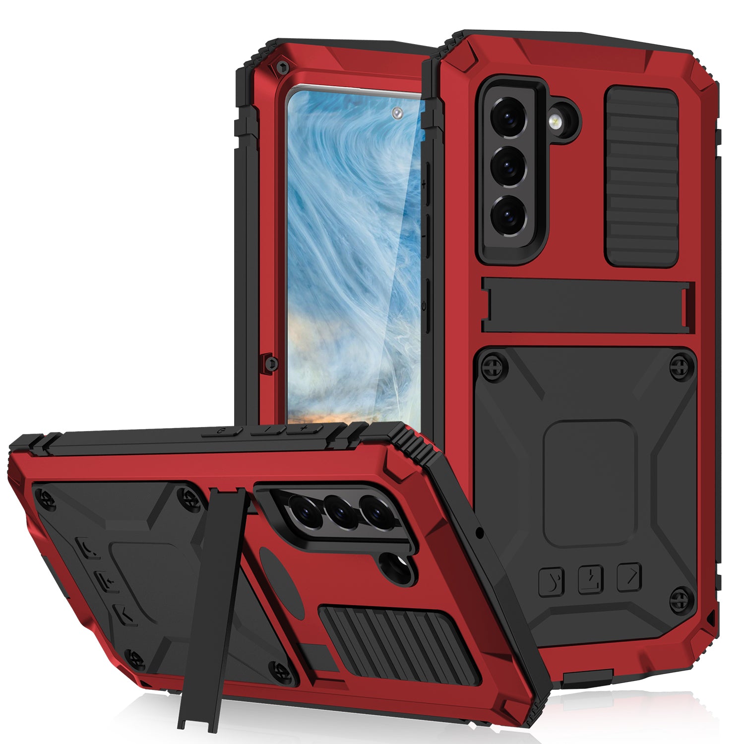 Samsung Galaxy S21 FE Case Metal Stand 3-Defenses V1.0
