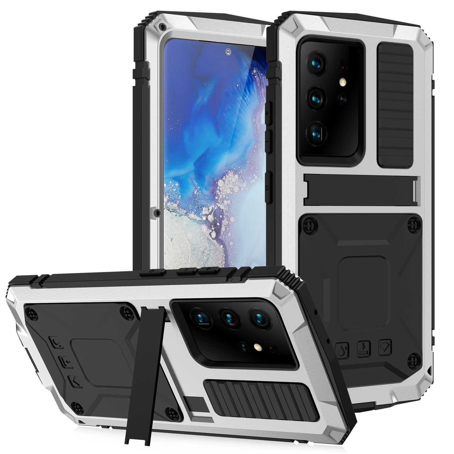 Samsung Galaxy S21 Ultra Case Metal Stand 3-Defenses V1.0
