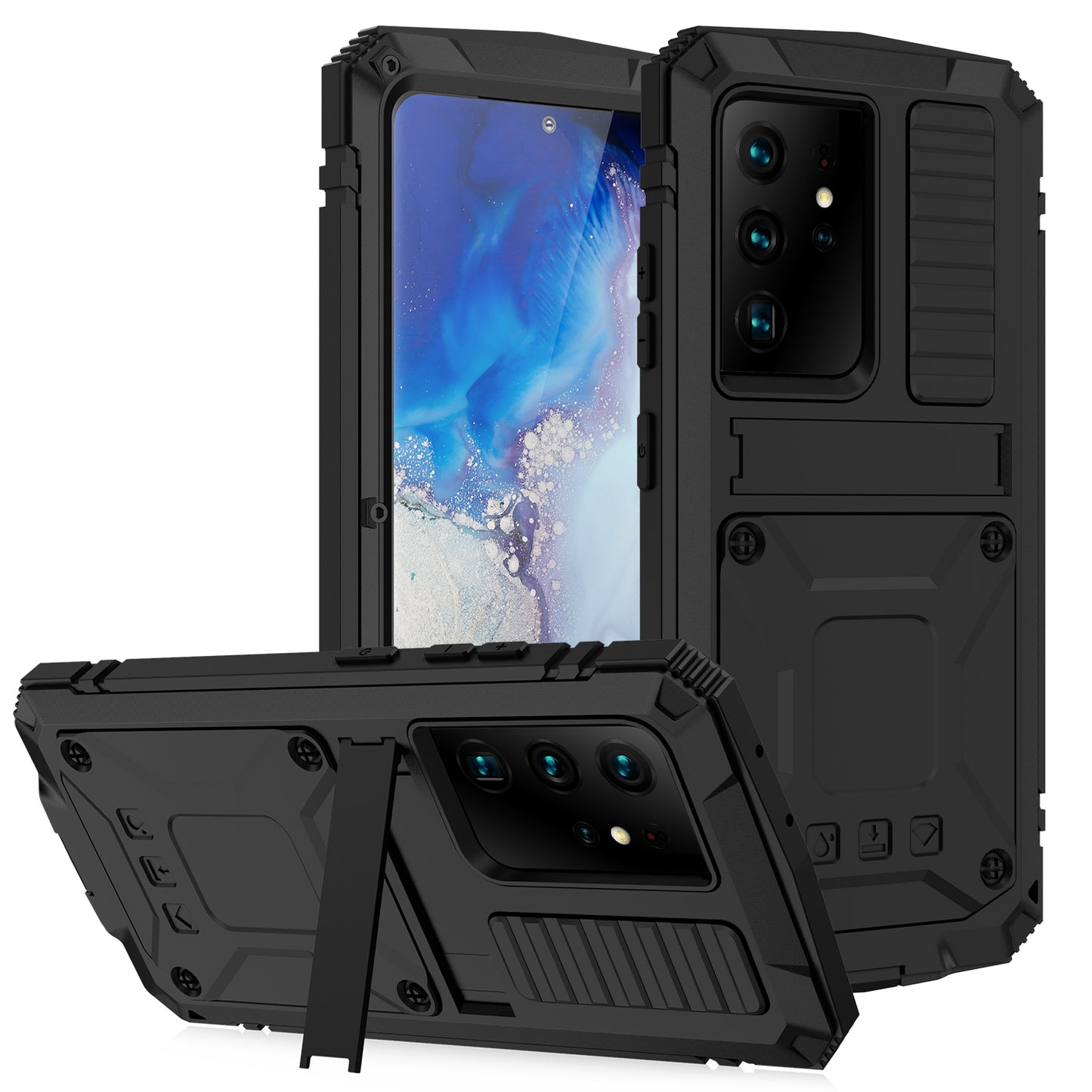 Samsung Galaxy S21 Ultra Case Metal Stand 3-Defenses V1.0