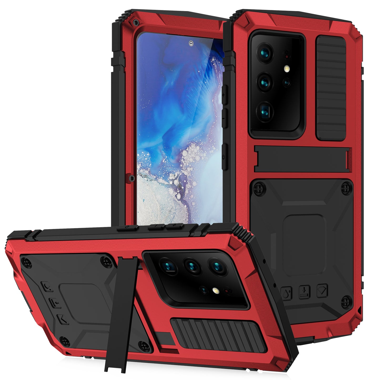 Samsung Galaxy S21 Ultra Case Metal Stand 3-Defenses V1.0