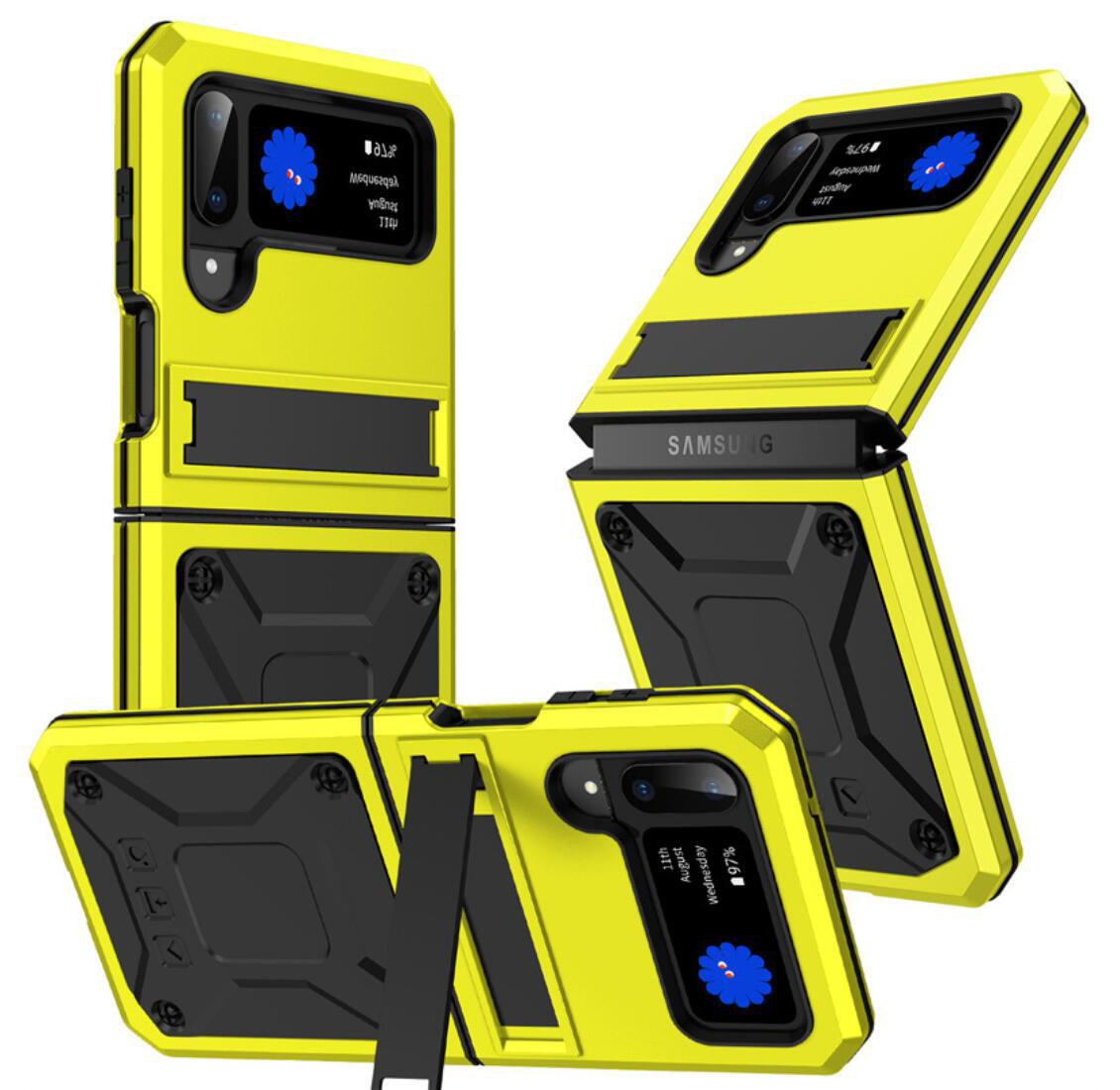 Samsung Galaxy Z Flip4 Case Metal Stand 3-Defenses V1.0