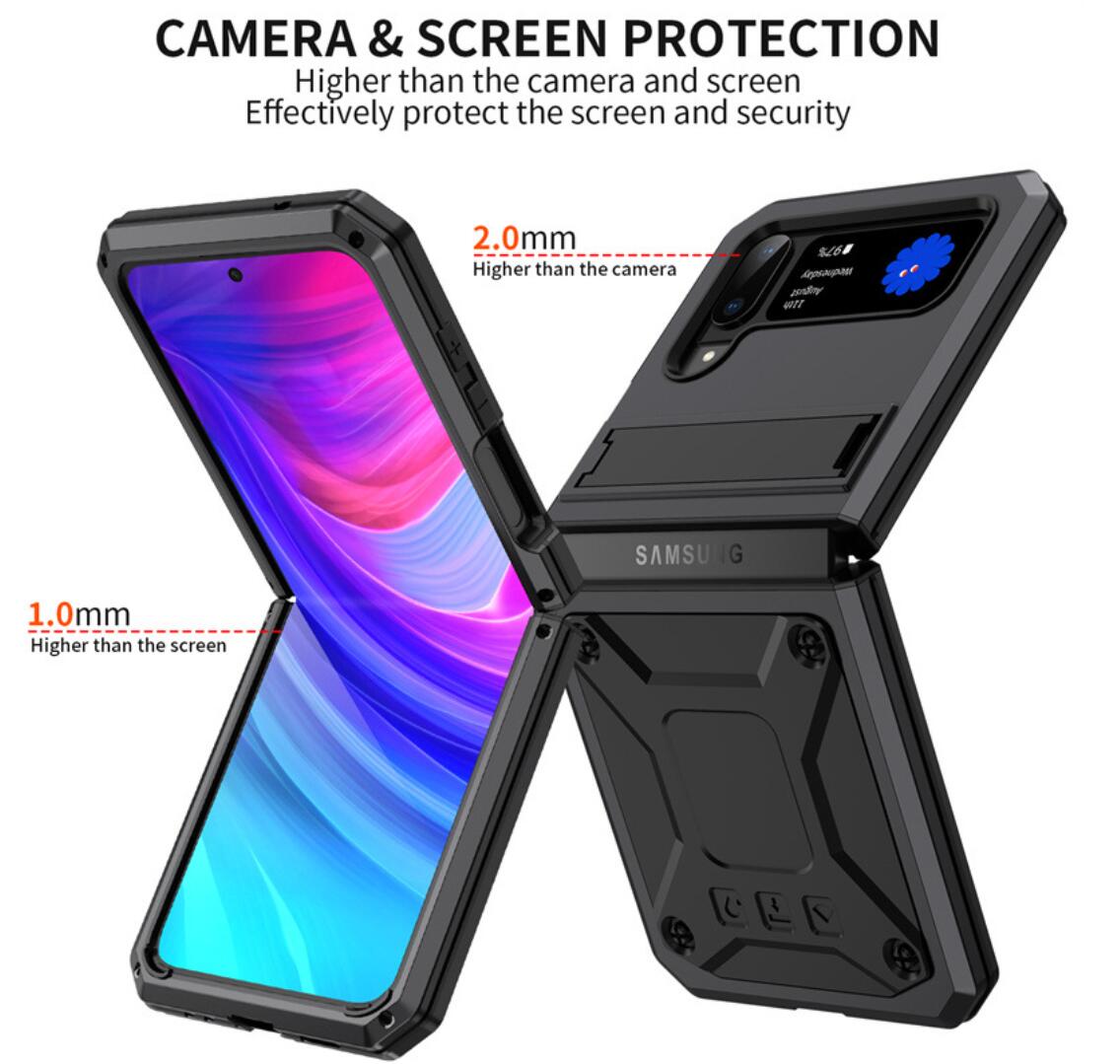 Samsung Galaxy Z Flip4 Case Metal Stand 3-Defenses V1.0