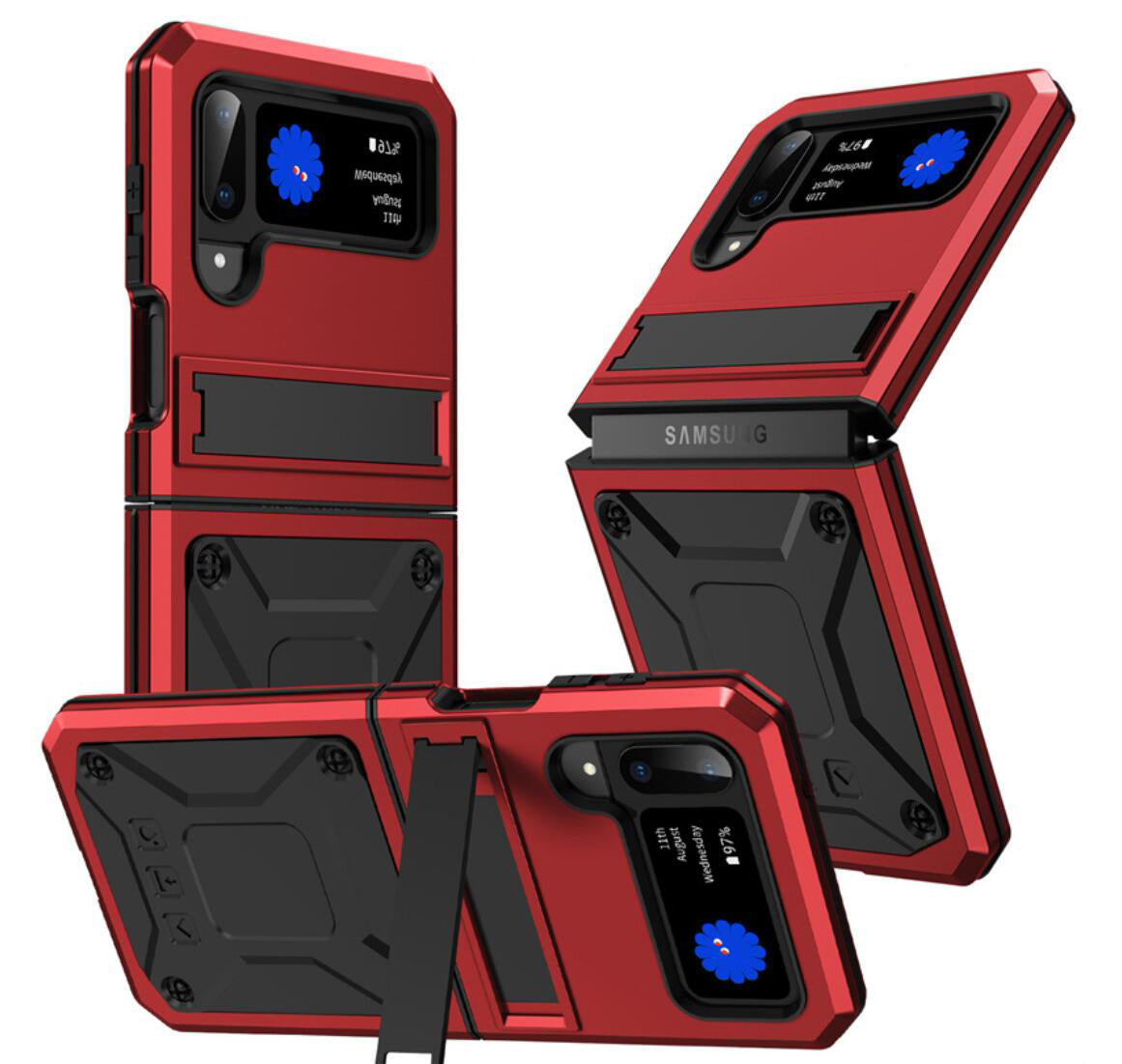 Samsung Galaxy Z Flip4 Case Metal Stand 3-Defenses V1.0