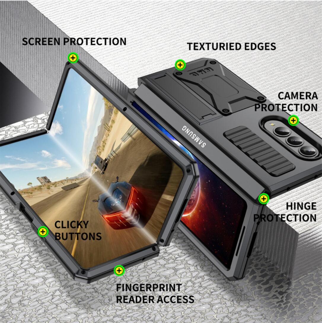 Samsung Galaxy Z Fold4 Case Metal Stand 3-Defenses V1.0
