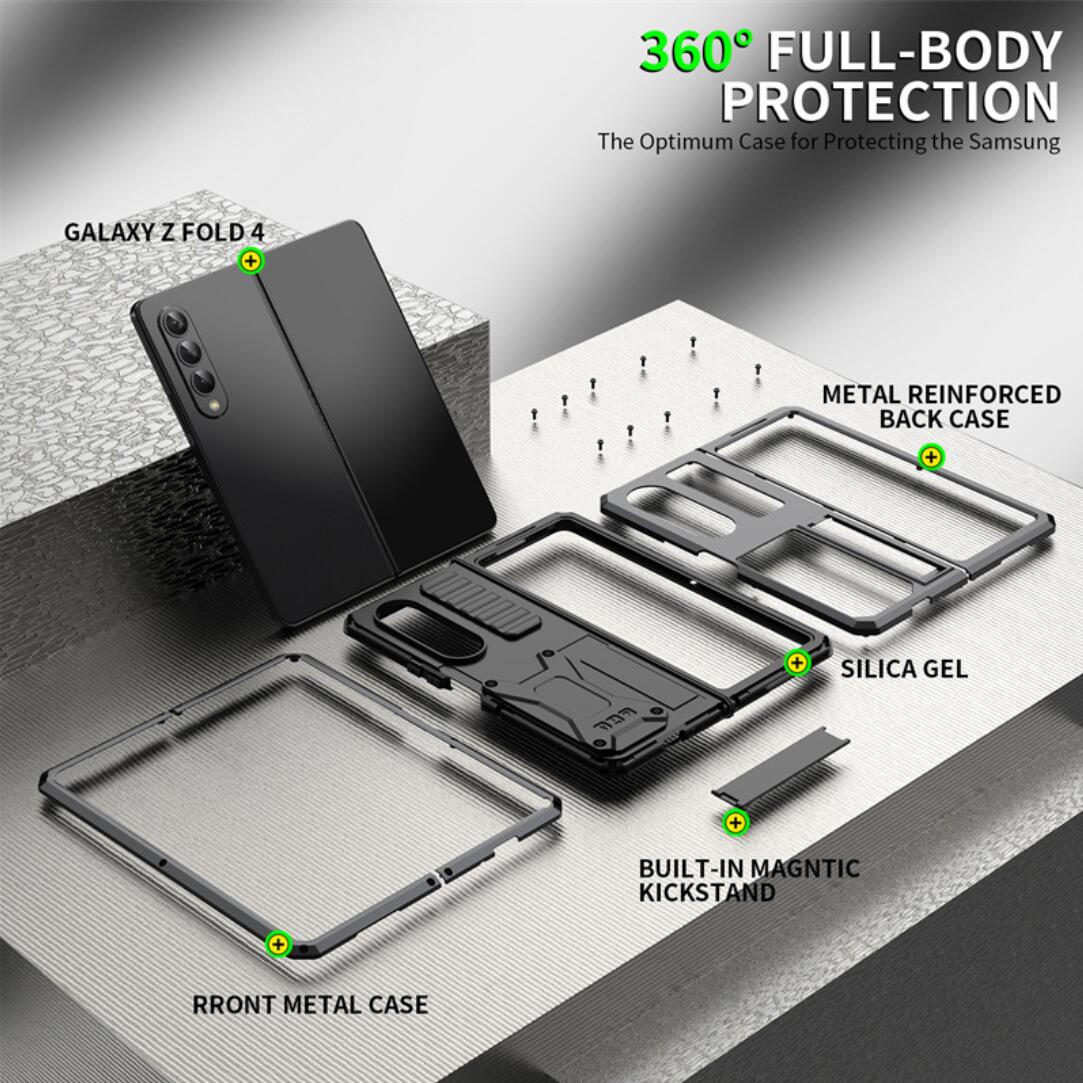 Samsung Galaxy Z Fold4 Case Metal Stand 3-Defenses V1.0