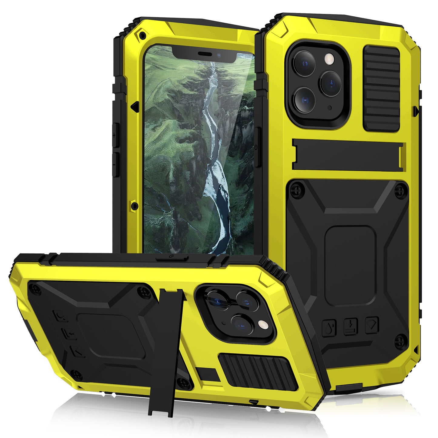 Apple iPhone 12 Case Metal Stand 3-Defenses V1.0