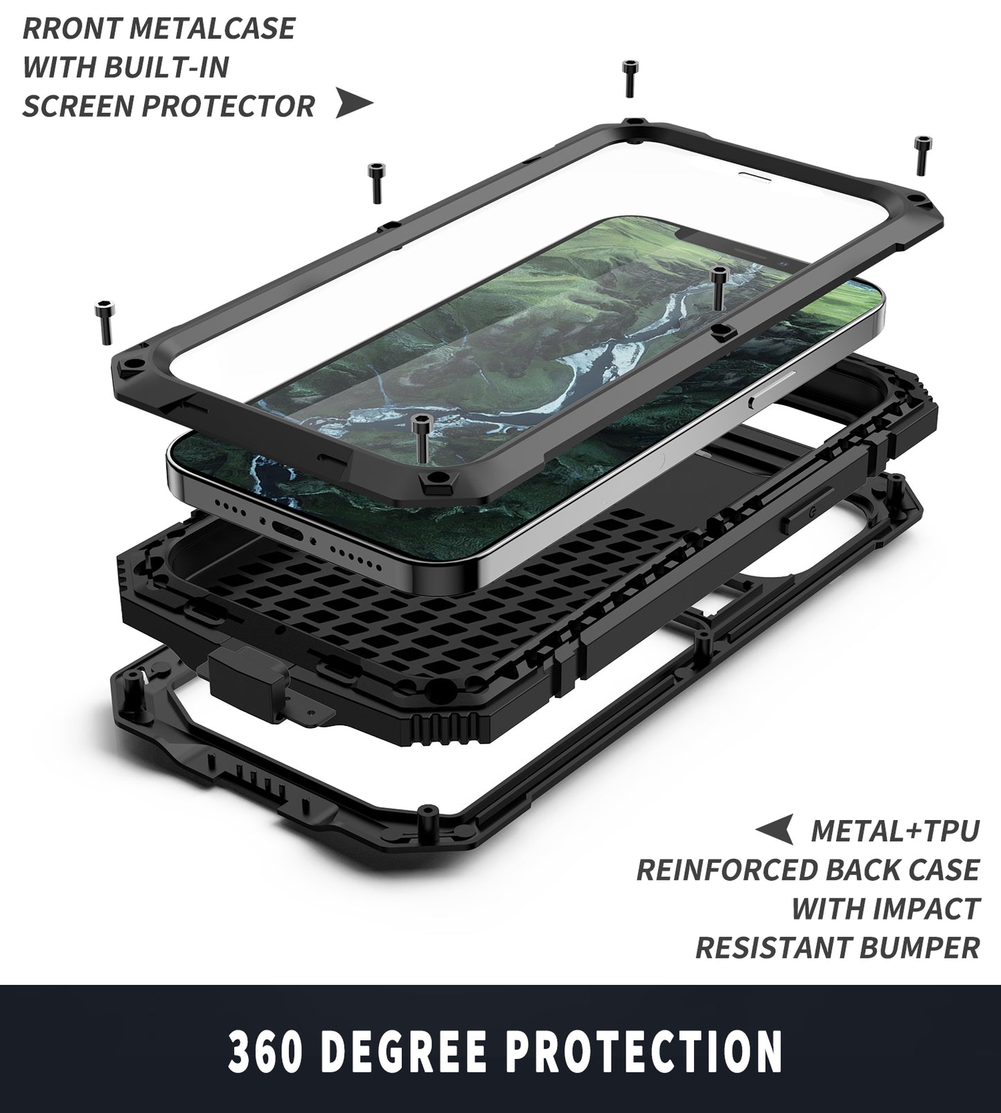 Apple iPhone 12 Case Metal Stand 3-Defenses V1.0
