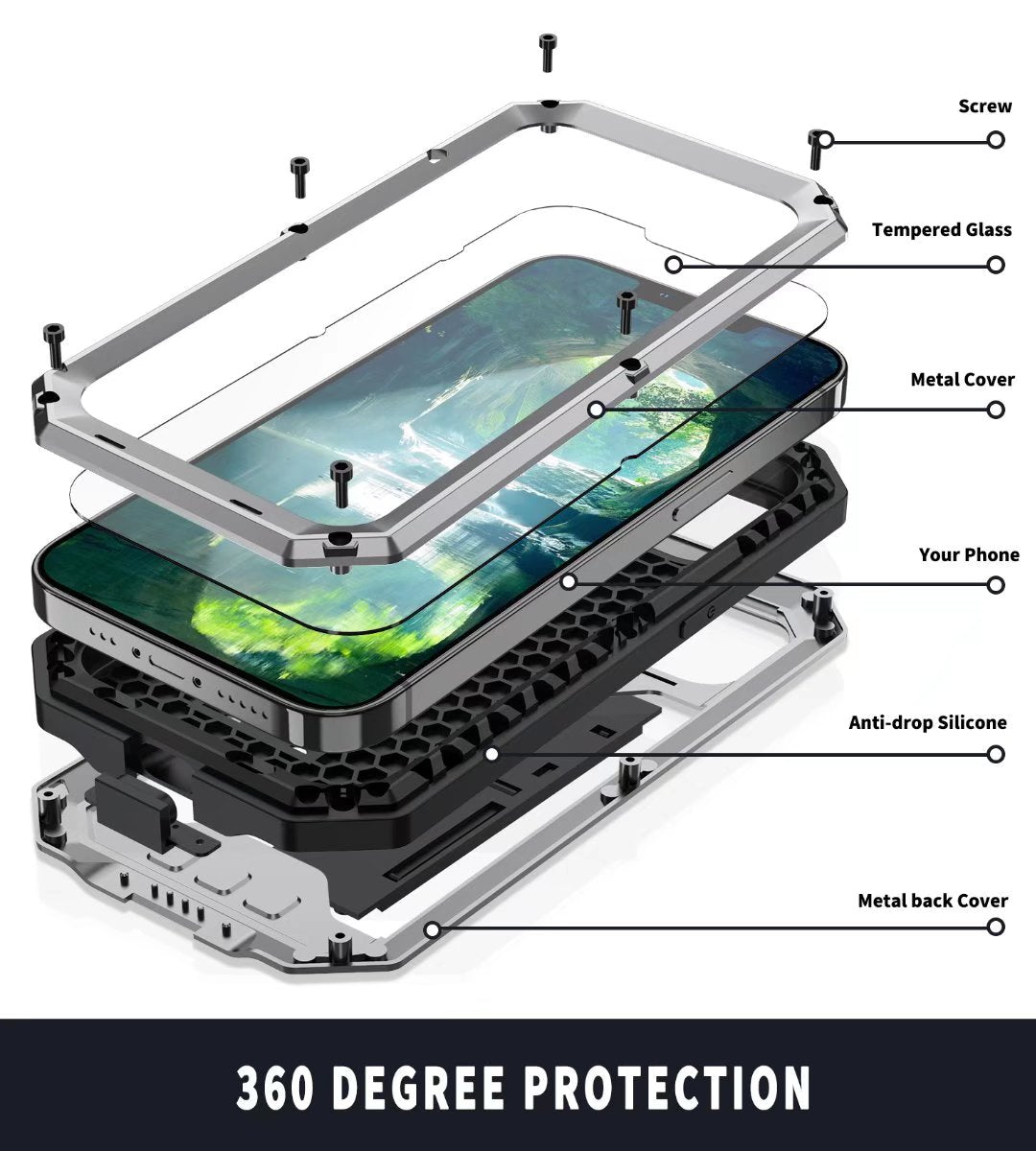 Apple iPhone 13 Case Metal Lens Protection 3-Defenses V2.0