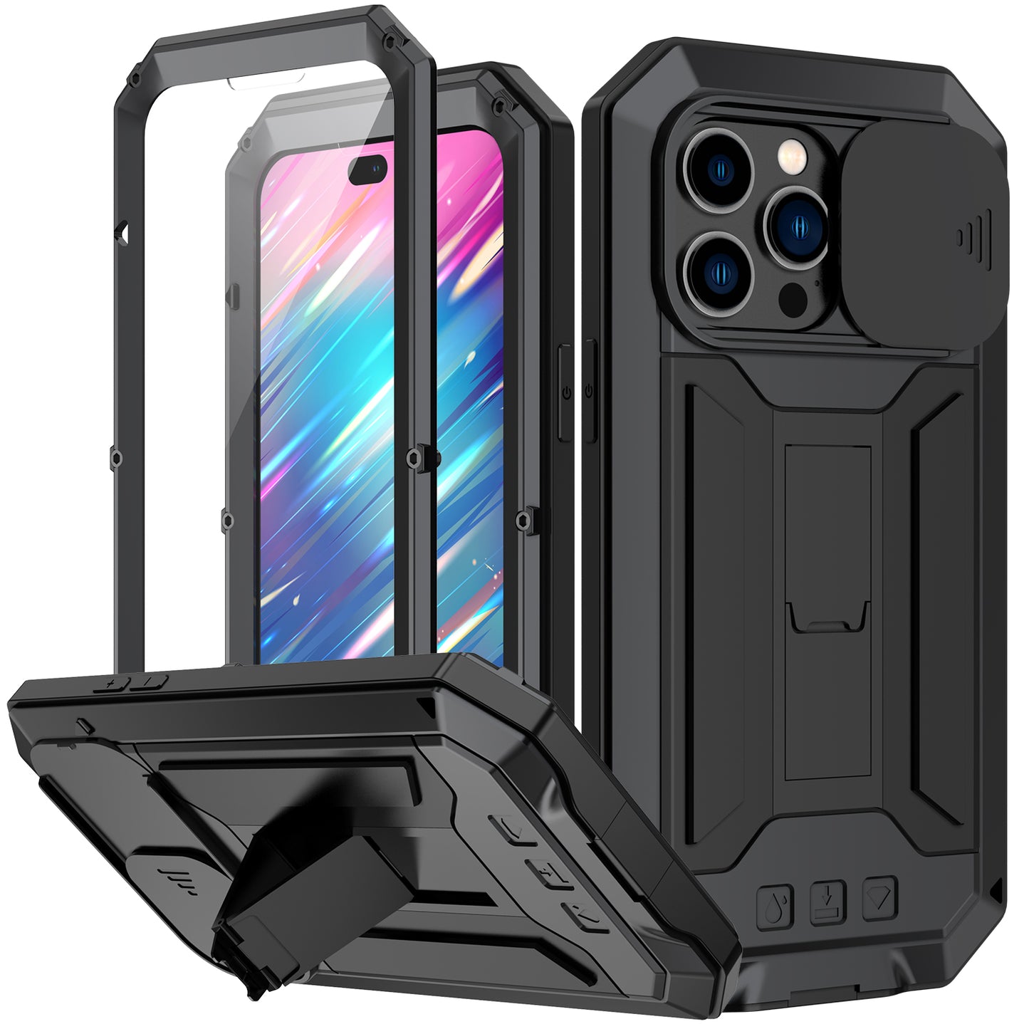 Apple iPhone 14 Pro Case Metal Lens Protection 3-Defenses V2.0